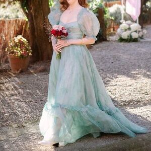 Selkie Water Lilies Silk Gauze Ritz Gown